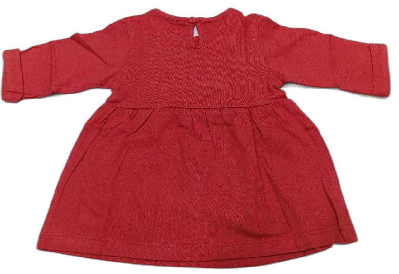 Zero Full Sleeves Frock - Red