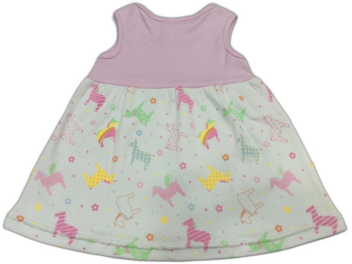Baby Girls Unicorn Print A-Line Dress - Pink