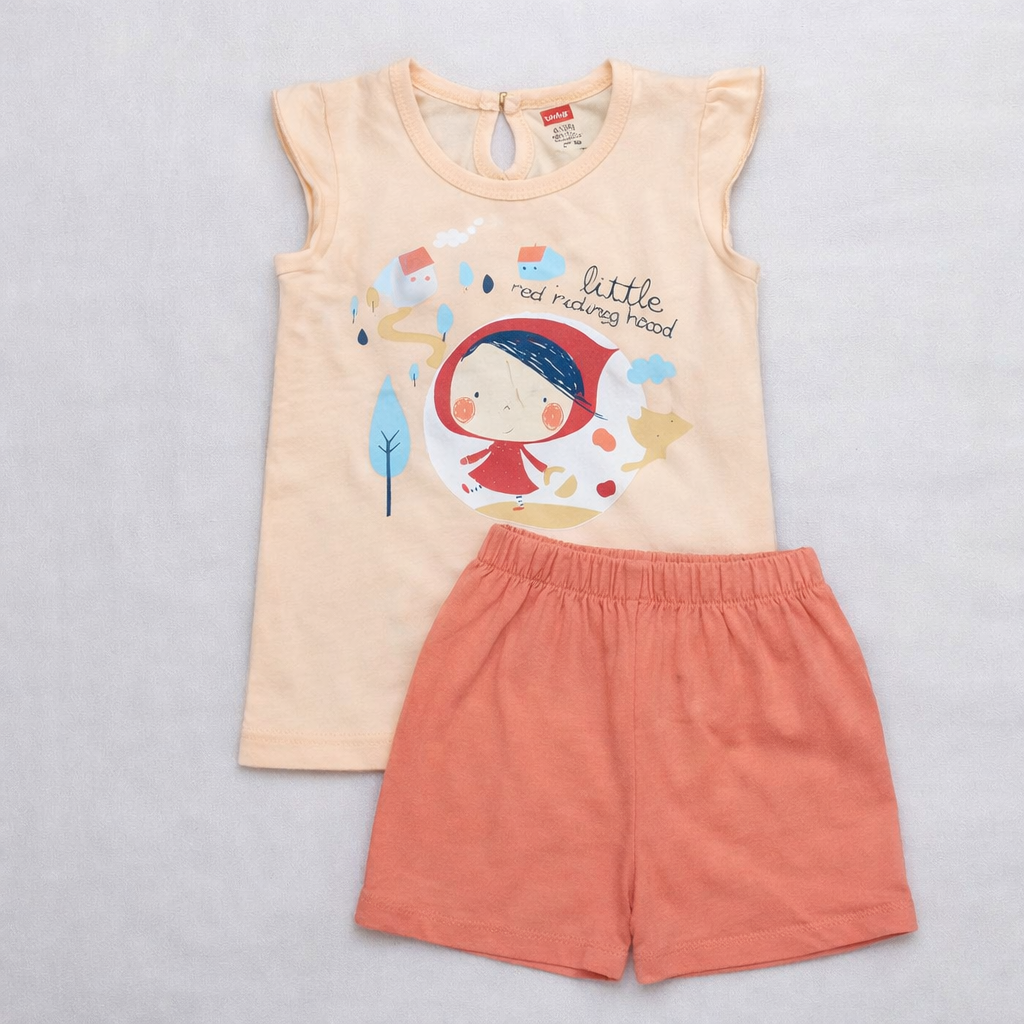 Luvlap Baby Girls Printed Top & Shorts Set Cotton Casual Summer Outfit - Cutypi