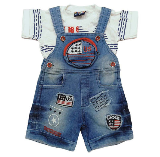 Denim Dungaree with T Shirt for Kids