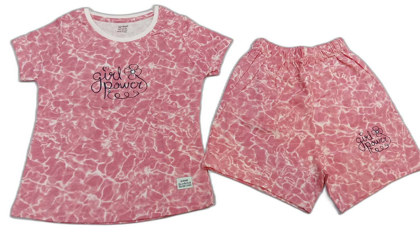 Cucumber Girls Half Sleeves Multicolor Printed Suit