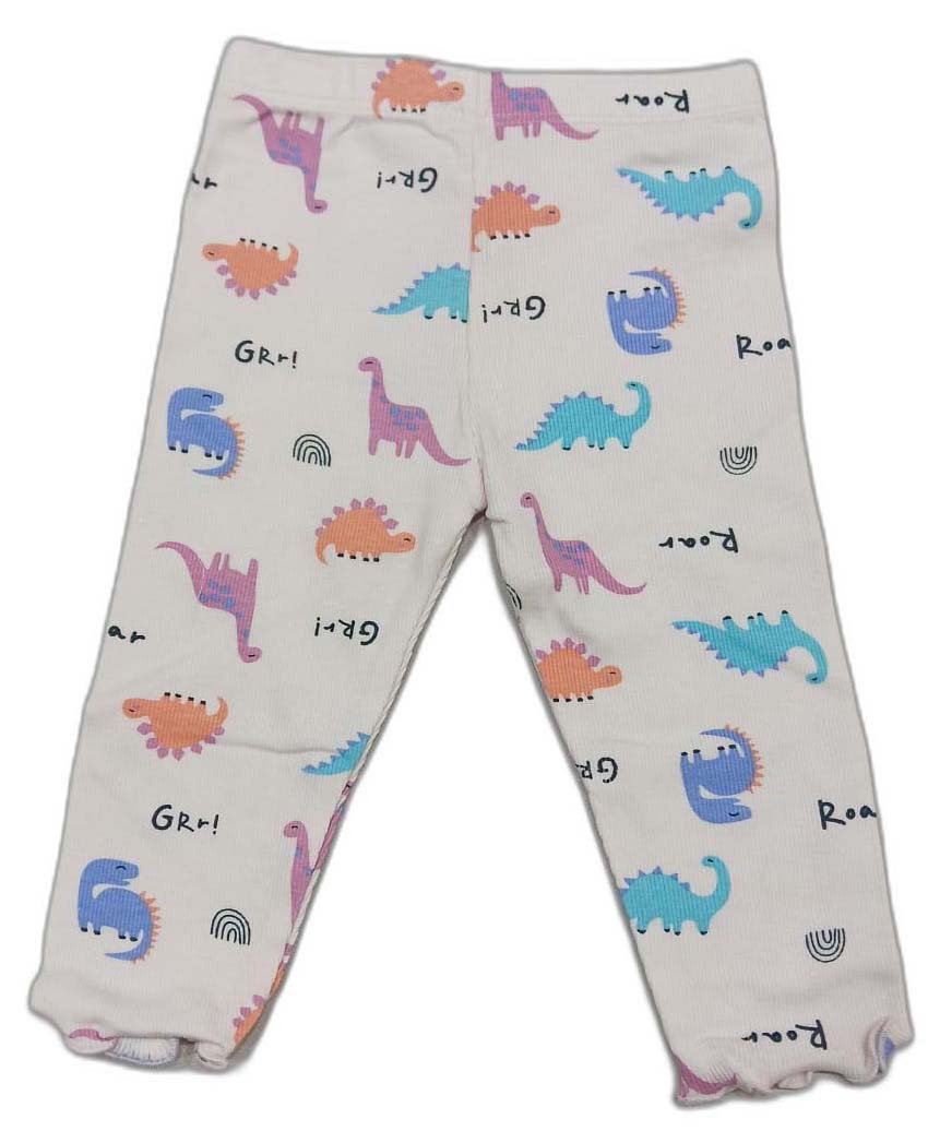 Cucumber Girls Full Sleeves Woodland Print Dress Frock With Leggings - Pink