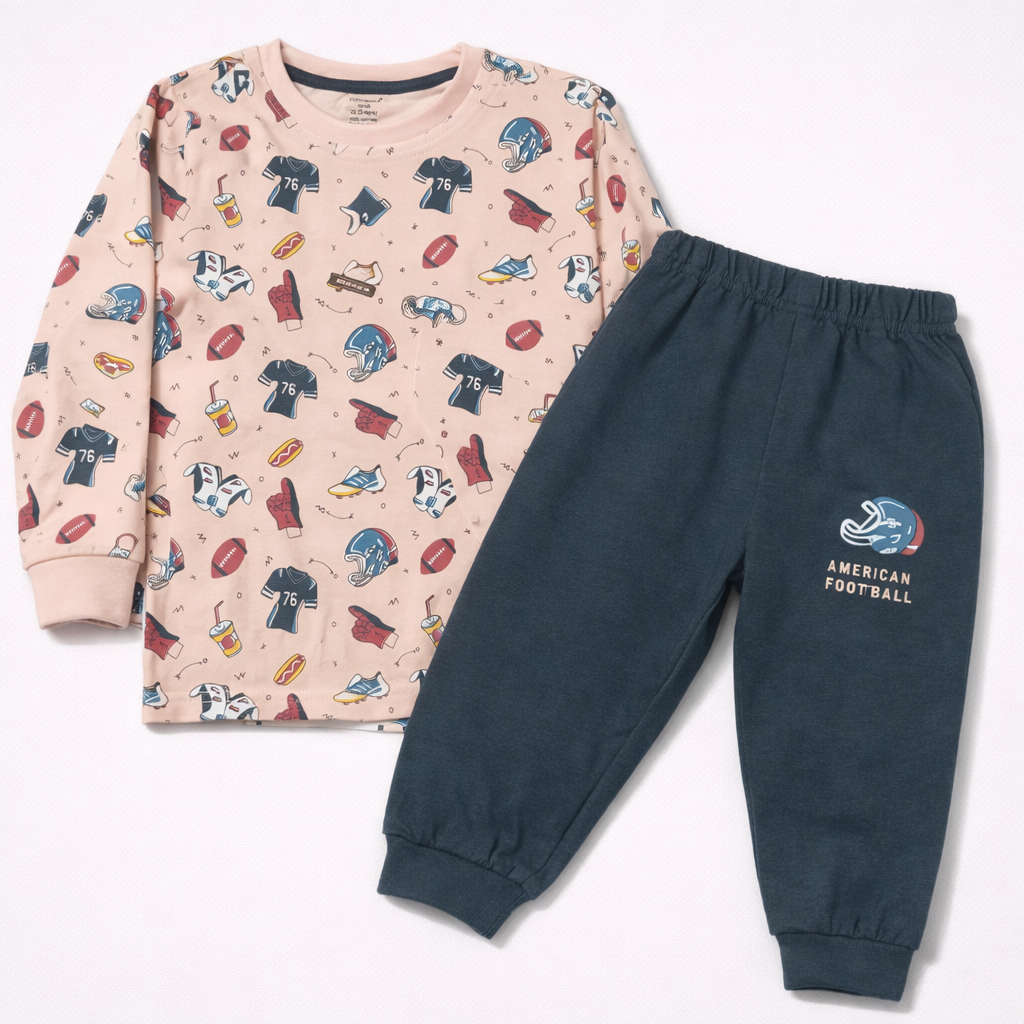 Cucumber Baby Boys American Football Printed Clothing Set - Cutypi