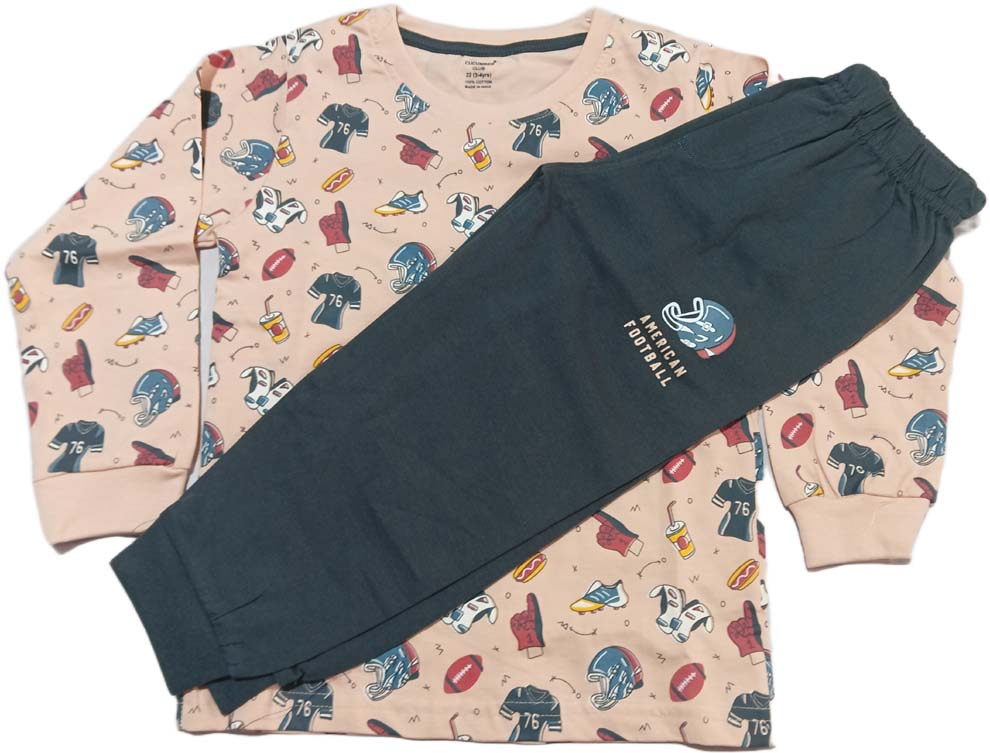 Cucumber Baseball theme print Full Sleeves Suit - Peach