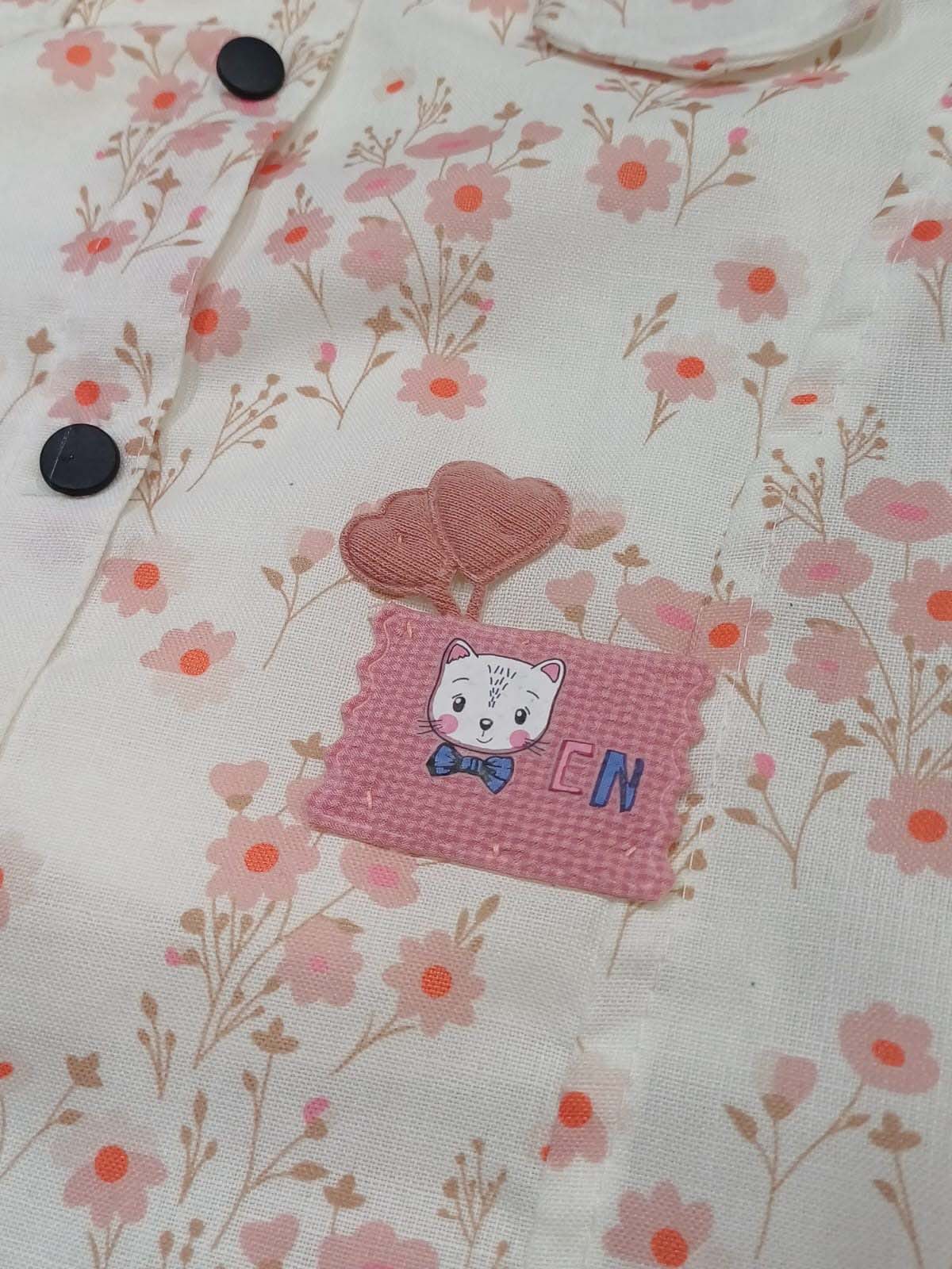 Girl Girls Sleeveless Top with Denim Short - Pink