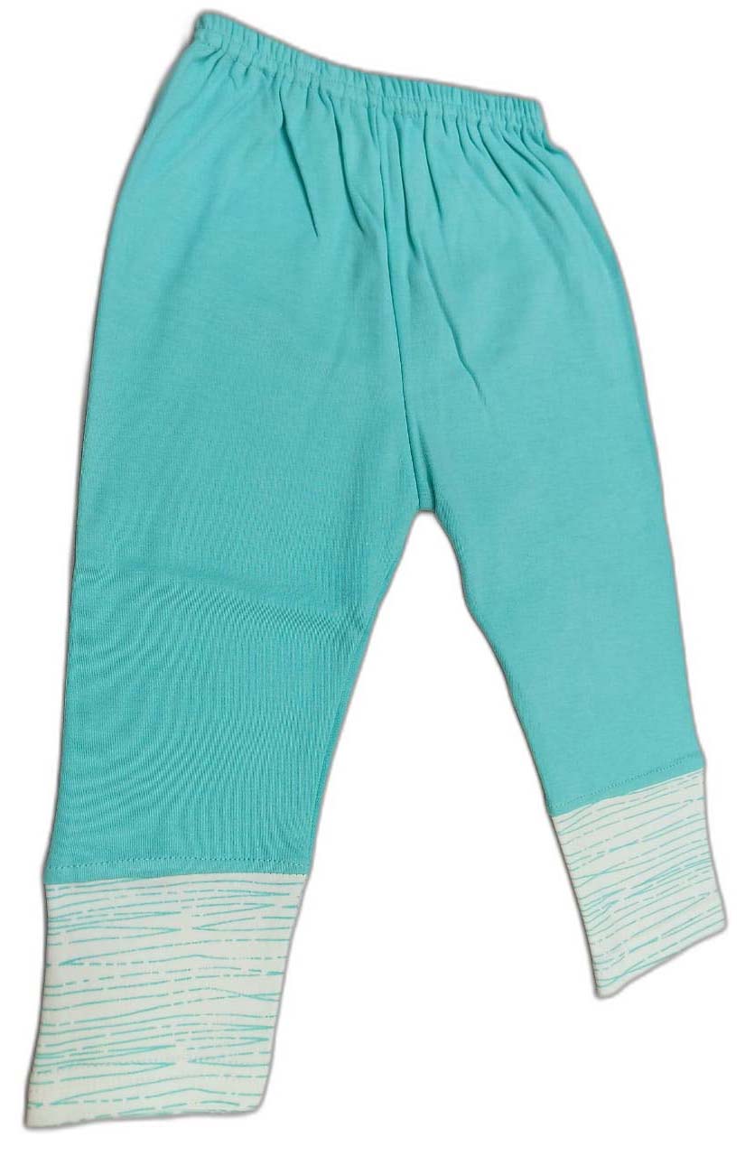 Girls Full Sleeves Applique Printed Frock With Leggings - Green