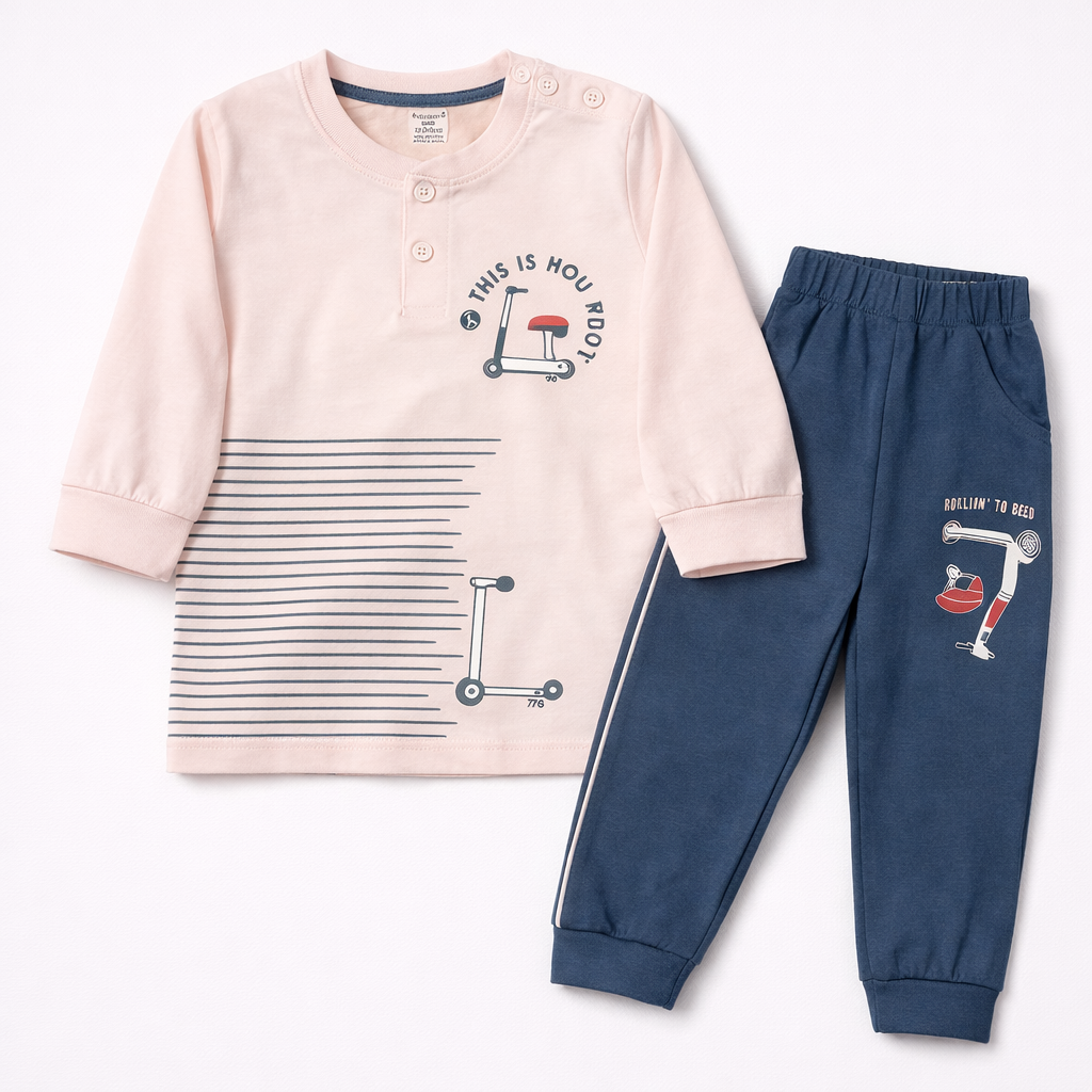 Cucumber Baby Boys Rally Race Adventure Printed Clothing Set - Cutypi