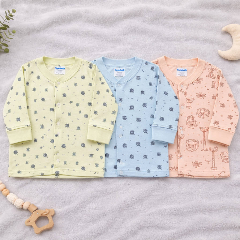 Natkhat Newborn Baby Soft Fleece Full Sleeve T-Shirt Combo Pack (Set of 3) - Cutypi