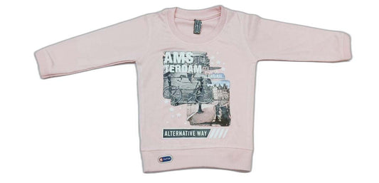 Boys Full sleeves Printed Pink T-Shirt with Pant