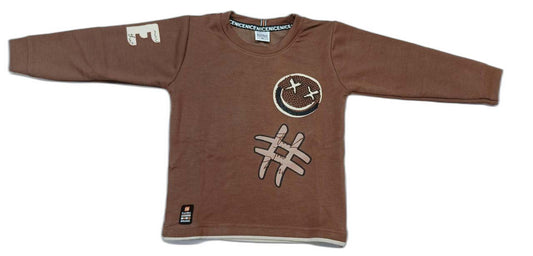 Boys Full sleeves T-Shirt with Full Pant - Brown