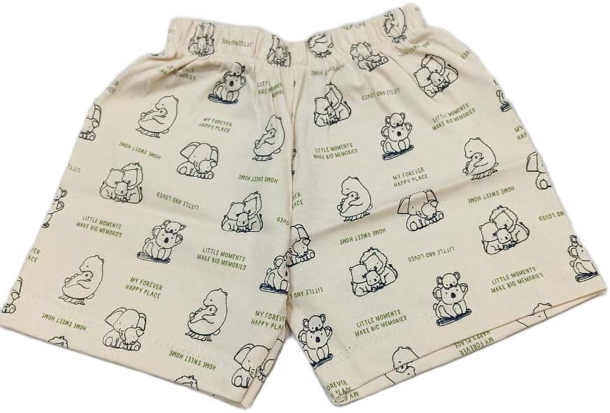 Newborn Jhabla Cotton Cute Printed T Shirt with short - Green