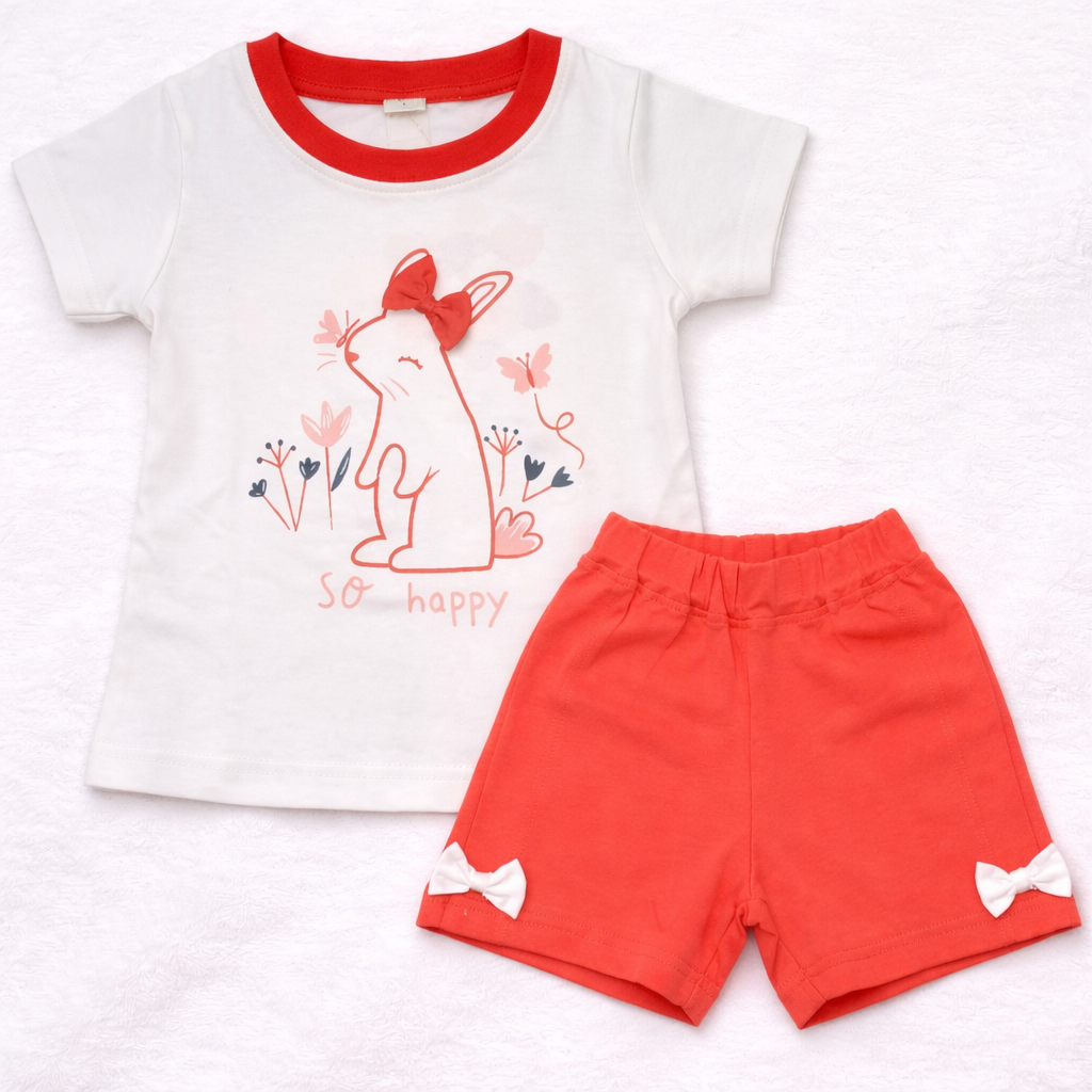 Krunchy Krunchy Girl Top Short Set Orange - Cutypi