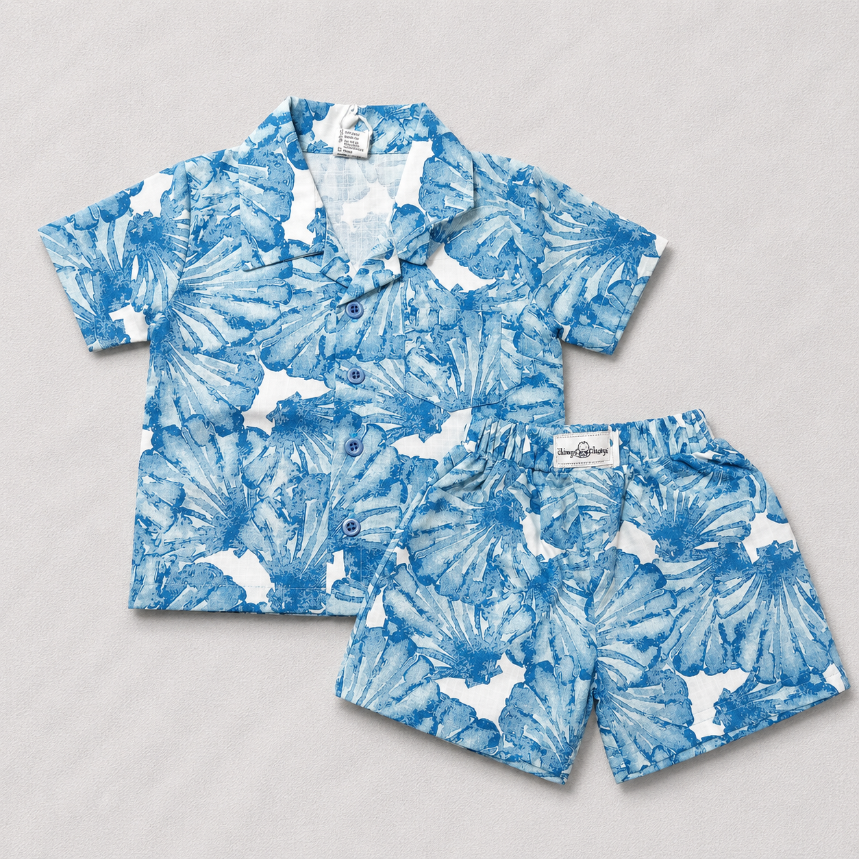 Boys Blue Floral Shirt & Shorts Set | Kids Summer Outfit