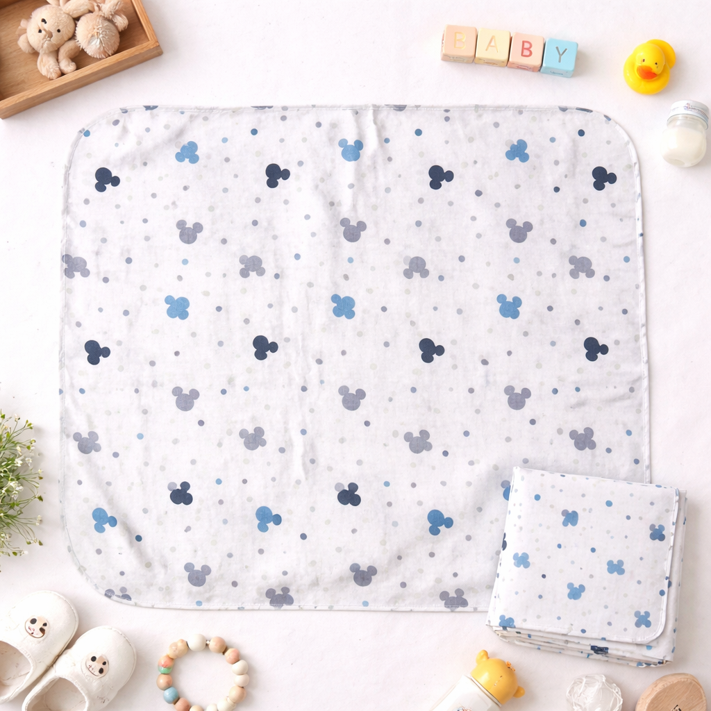 Baby Swaddle Soft Cotton Blue Cartoon Print Lightweight Swaddle Wrap ƒ?? Cutypi