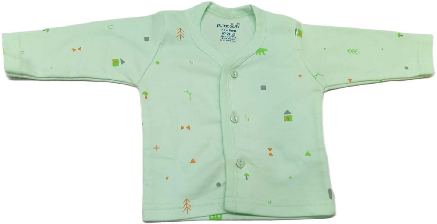 Pumposh New Born Front Open Printed Top set of 3