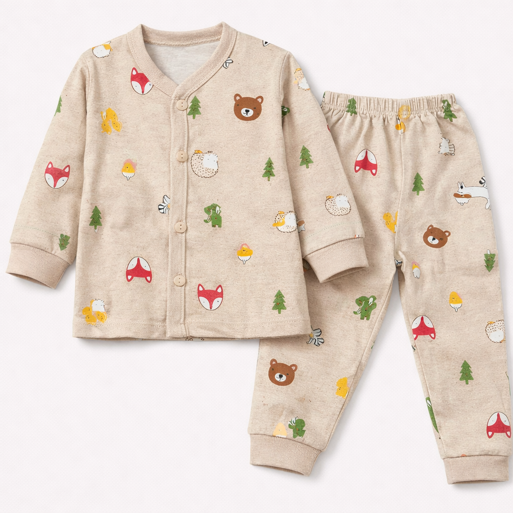 Krunchy Printed Kids Co-Ord Set – Full Sleeve Cotton Top & Jogger Pants - Cutypi