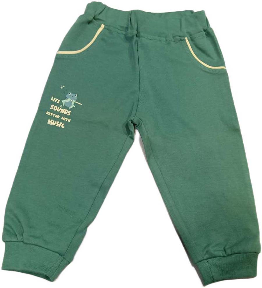 Boys Printed Cotton T Shirt with Joggers - Green