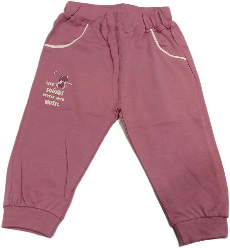 Boys Printed Cotton T Shirt with Joggers - Pink