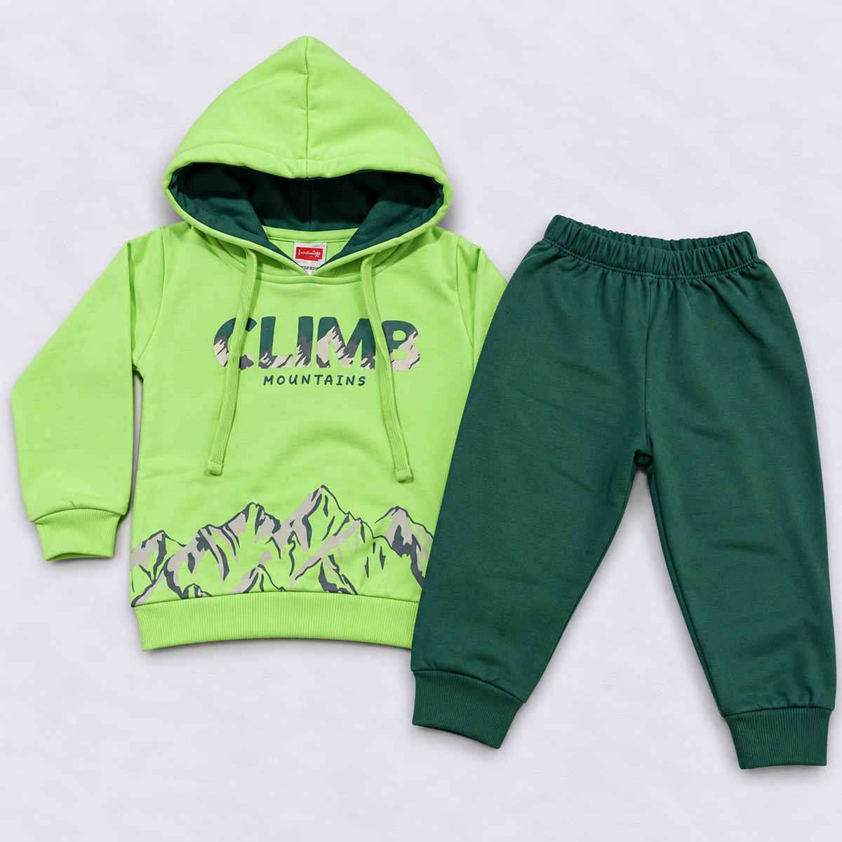 Luvlap Kids Green Fleece Hoodie & Jogger Set | Winter Wear Co-Ord Suit