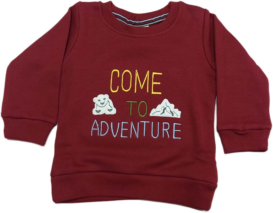 Buy Fleece Knit Full Sleeves Winter Wear - Maroon