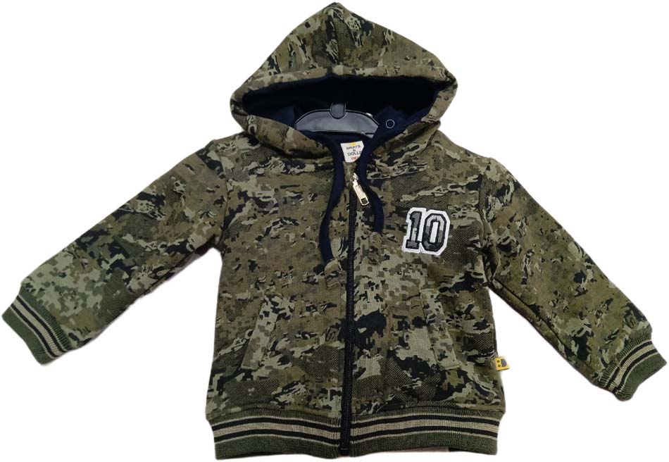 Baby Boys Graphic Print Full Sleeves Multicolor Hoodie Jeans set