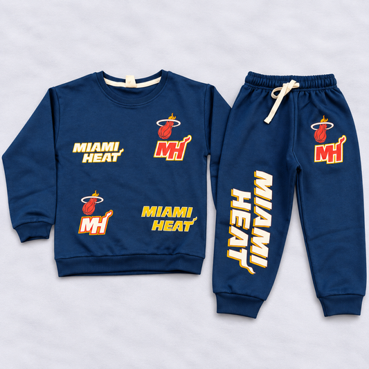 Cucumber Boys Navy Blue Sweatshirt & Jogger Set | Winter Co-Ord Set for Kids