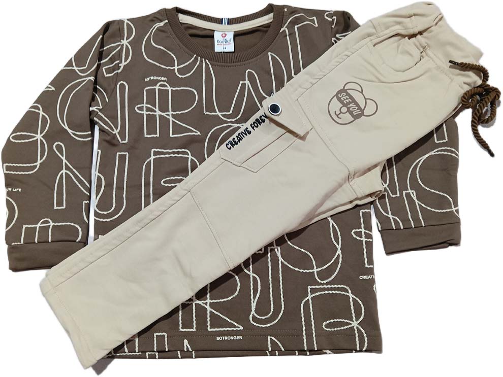 Buy Boys Party Wear Graphics Print Full SleevesT-Shirt with Pant