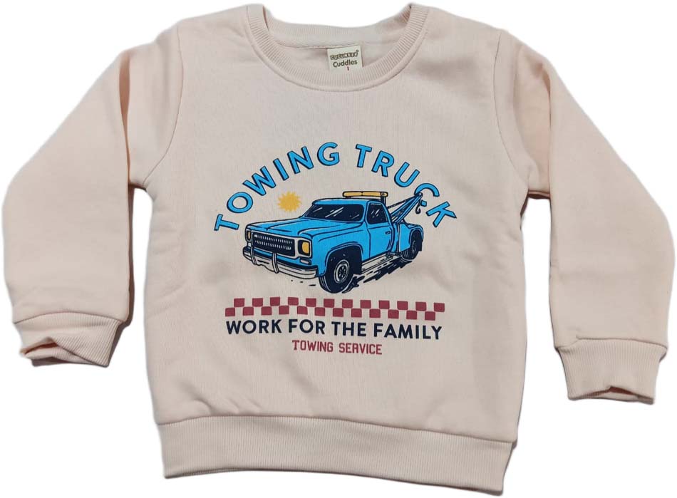 Kids Fleece Knit Full Length Winter Wear Suit - Peach