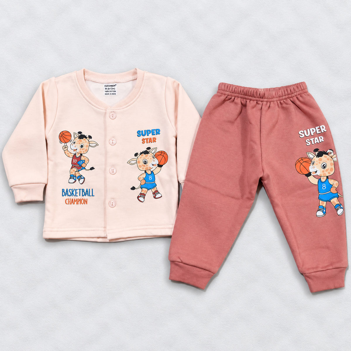 Cucumber Kids Winter Thermal Top & Pant Set – Basketball Champion