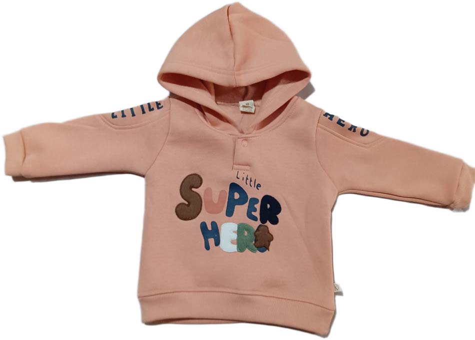 Baby Super Hero Fleece Hoodie with Pant - Pink