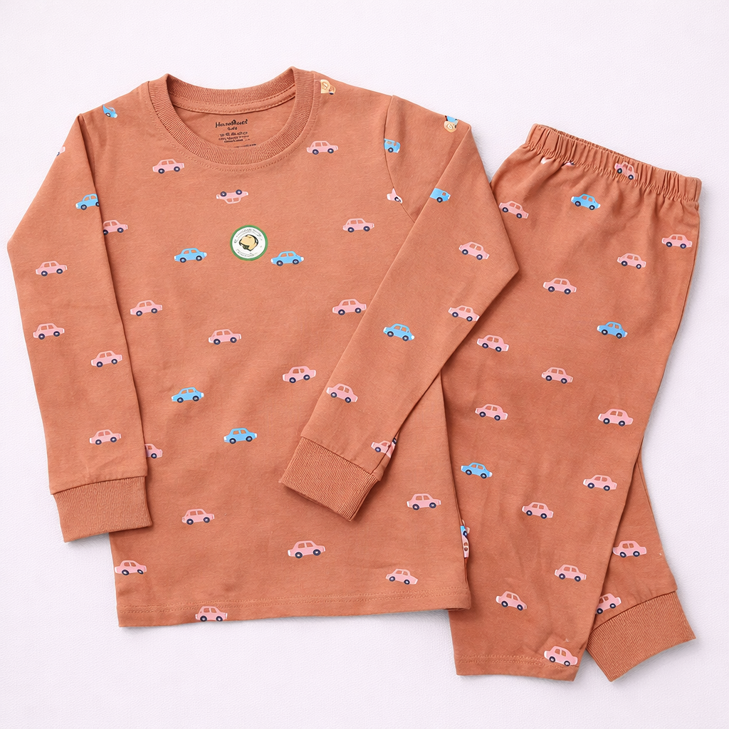 Hazelnut Kids Car Print Sweatshirt & Jogger Set - Cutypi