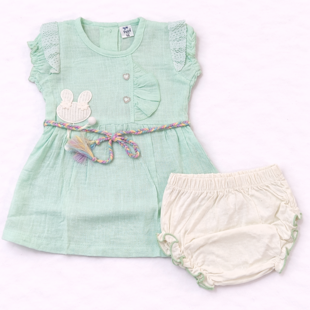 Dots Baby Girls Cotton Dress with Bloomers Cute Summer Outfit - Cutypi