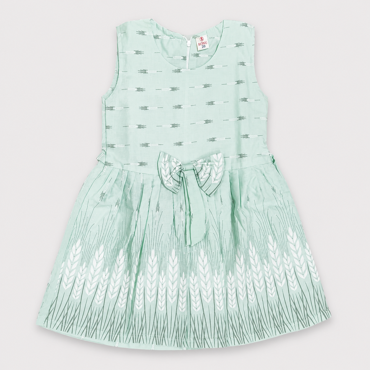 Girls Mint Green Sleeveless Cotton Dress | Casual Party Wear Dress for Kids | Cutypi