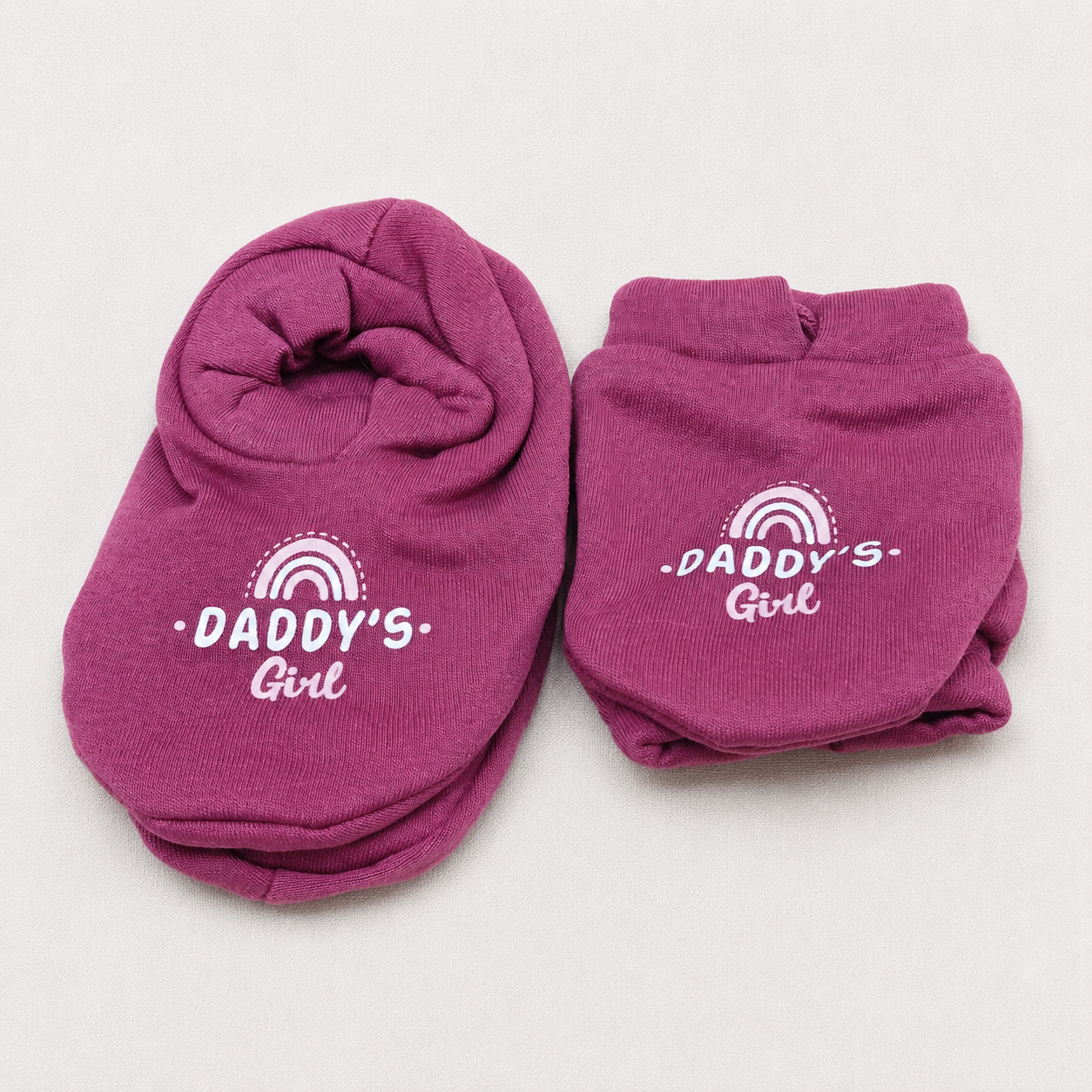 Simply Newborn Baby Cotton Mittens and Booties Set Daddy's Girl Print