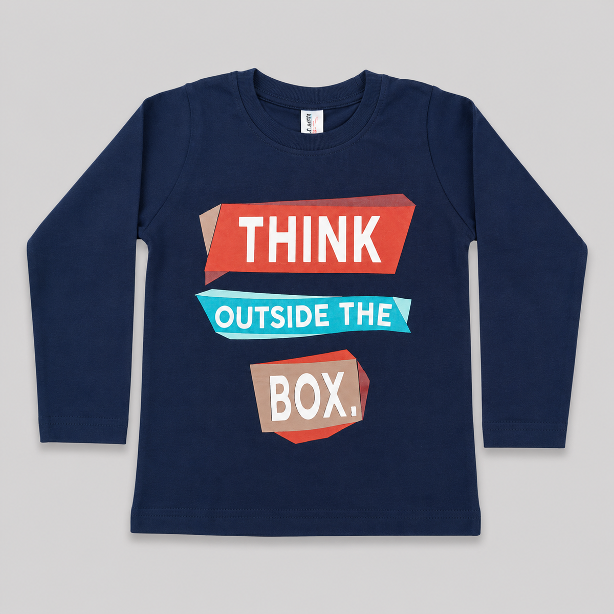 Krunchy Boys Navy Blue Full Sleeve Printed T-Shirt | Think Outside The Box
