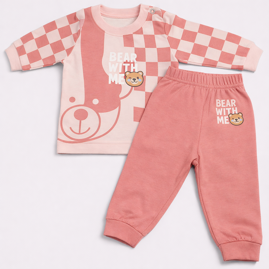 Krunchy Baby Girls Bear With Me Pink Clothing Set - Cutypi