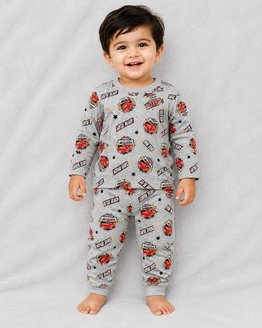 Baby Boys Car Print T-Shirt & Pajama Set | Cutypi