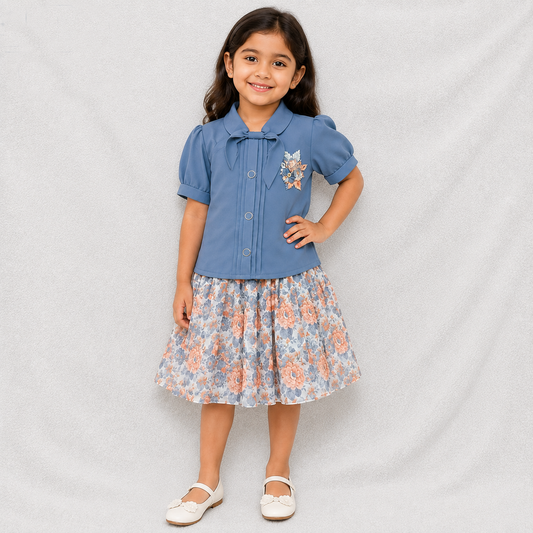 Beautiful Skirt And Top Set For Girls