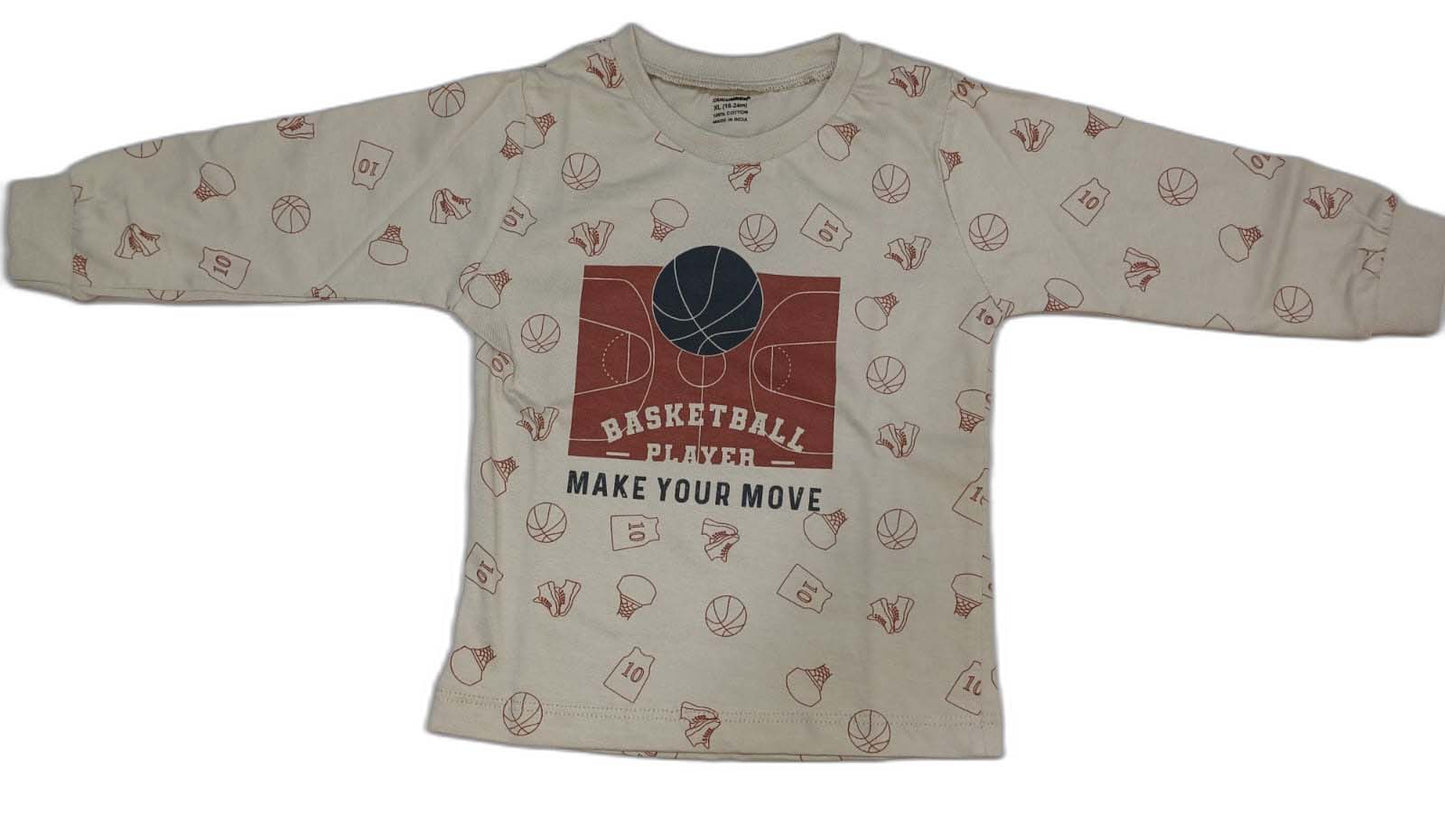 Boys Basketball Theme Printed Cotton Clothing Set