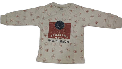 Boys Basketball Theme Printed Cotton Clothing Set