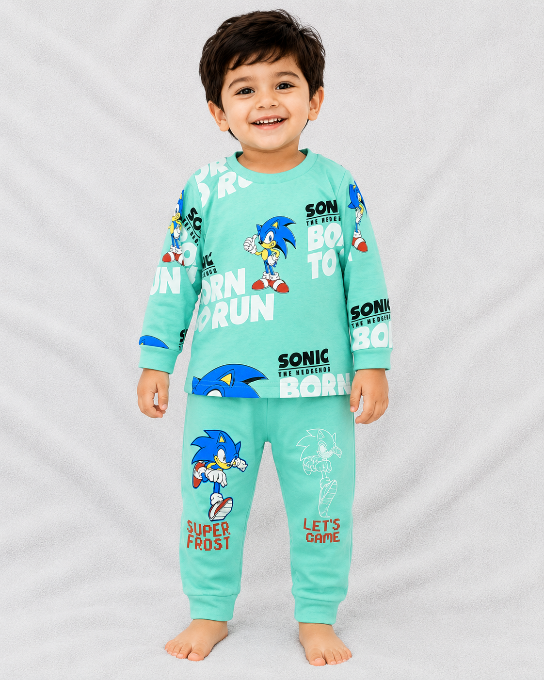 Boys Sonic Print T-Shirt & Jogger Set | Tom & Jerry | Cutypi