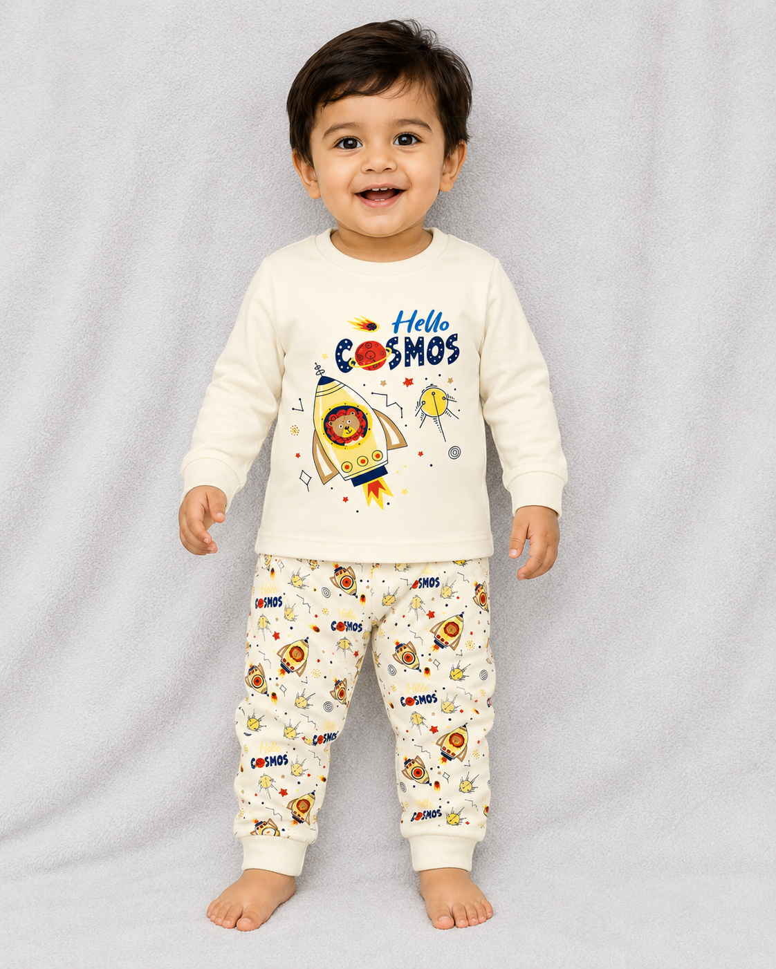 Cucumber Boys Cotton Suit Set 18-24 Months | Casual Space Print | Cutypi