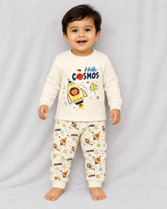 Cucumber Boys Cotton Suit Set 18-24 Months | Casual Space Print | Cutypi