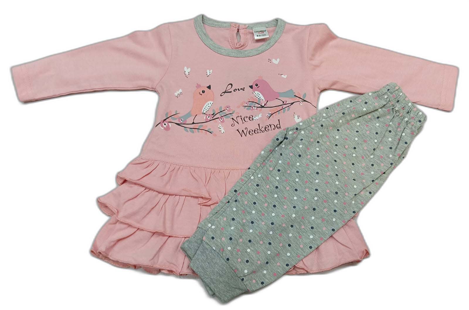 Cucumber Girls Pink Frill Printed A-Line Dress