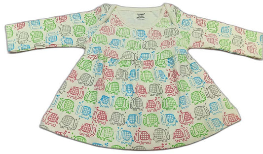 Cucumber Girls Full Sleeves Cotton Knee Length Casual Frock - Green