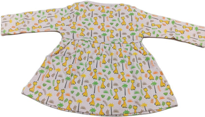 Cucumber Girls Full Sleeves Cotton Knee Length Casual Frock - Light Pink