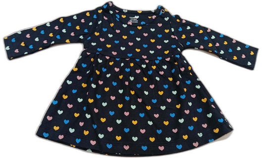 Cucumber Full Sleeves Printed Frock - Black