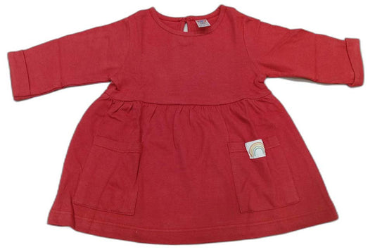 Zero Full Sleeves Frock - Red