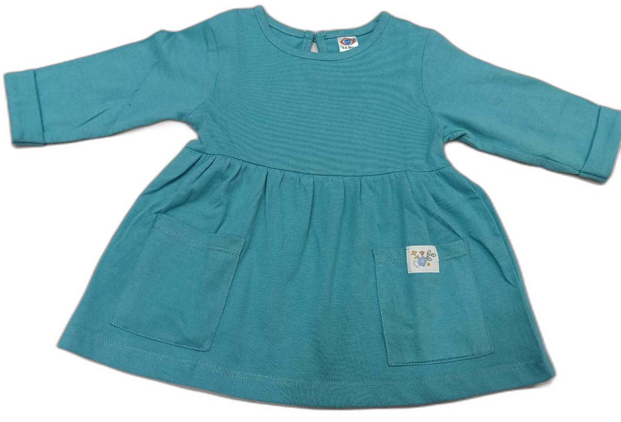 Zero Full Sleeves Frock - Green