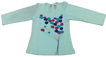 Lovlap Girl Full Sleeves Baloon Print Suit - Mint Green